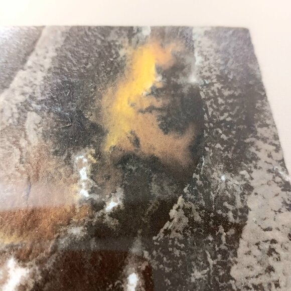 Abstract Mixed Media Painting Brown Yellow Beige By Suzanne Sandifer 8" X 10" - Picture 12 of 14